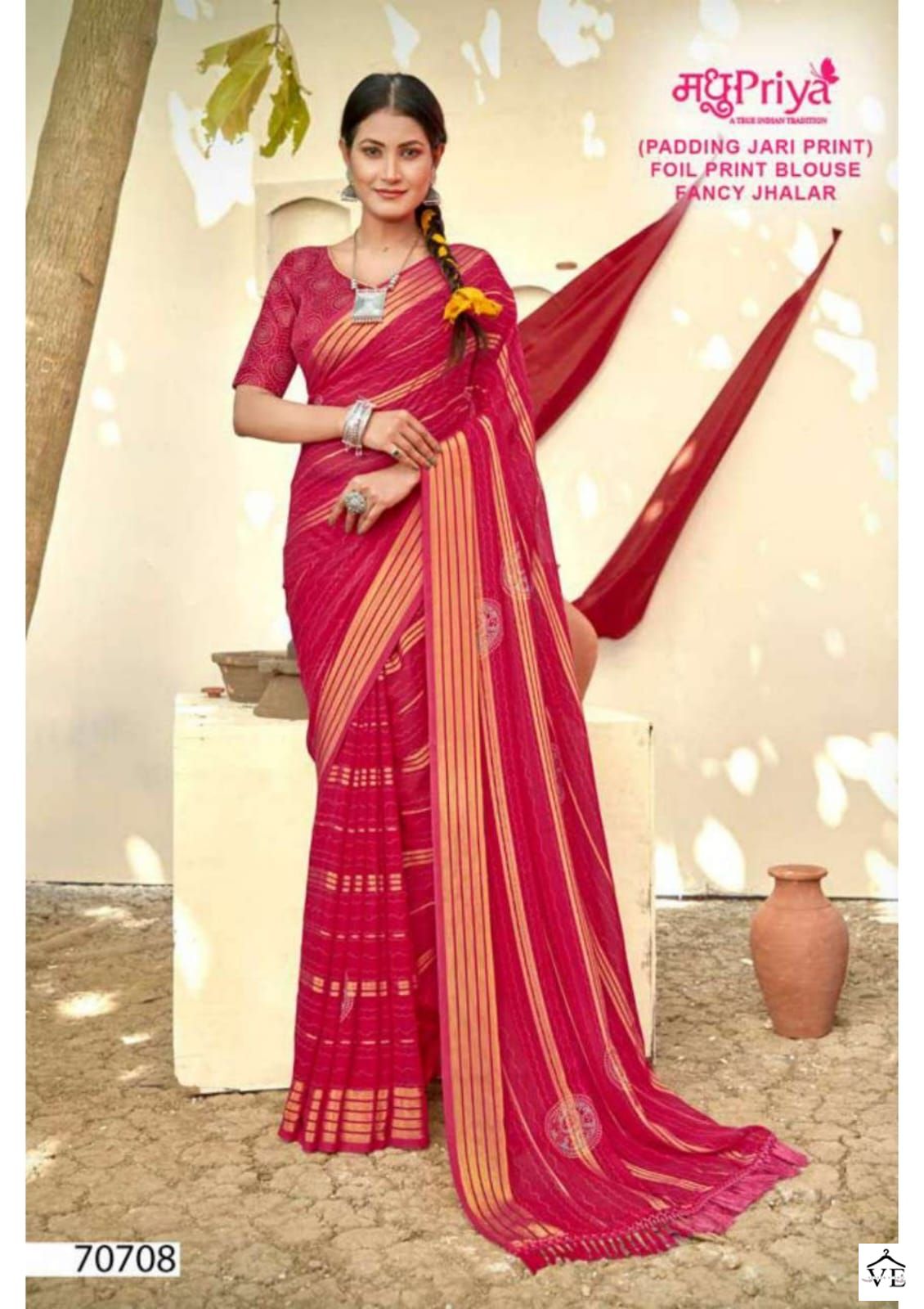 Madhupriya Jagruti Wetless Viscose Wholesale Saree Catalog — Wholesale Sarees, MPA wholesale from Surat - Gallery Image 8