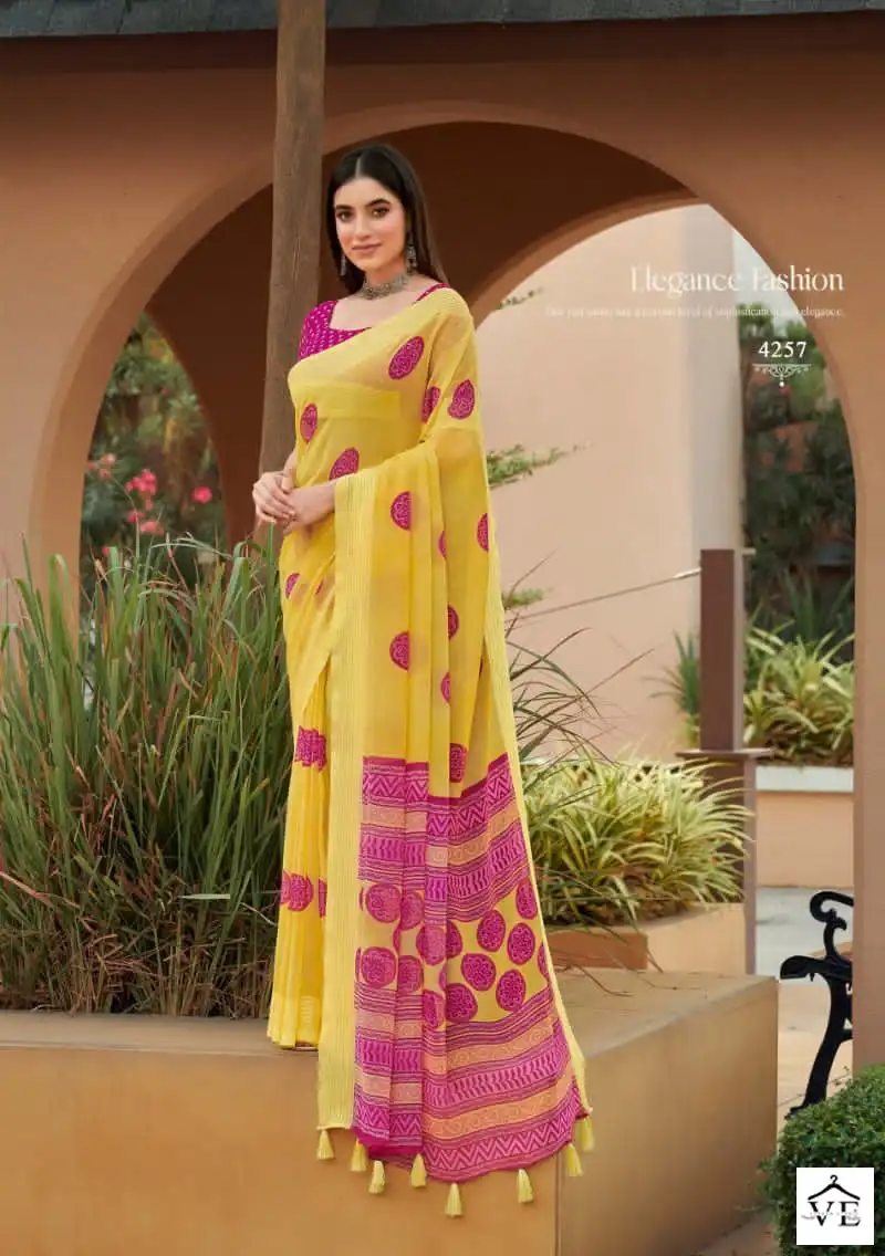 5D Designer Jodha Pure Georgate Wholesale Sarees Catalog — Wholesale Sarees, MPA wholesale from Surat - Gallery Image 3