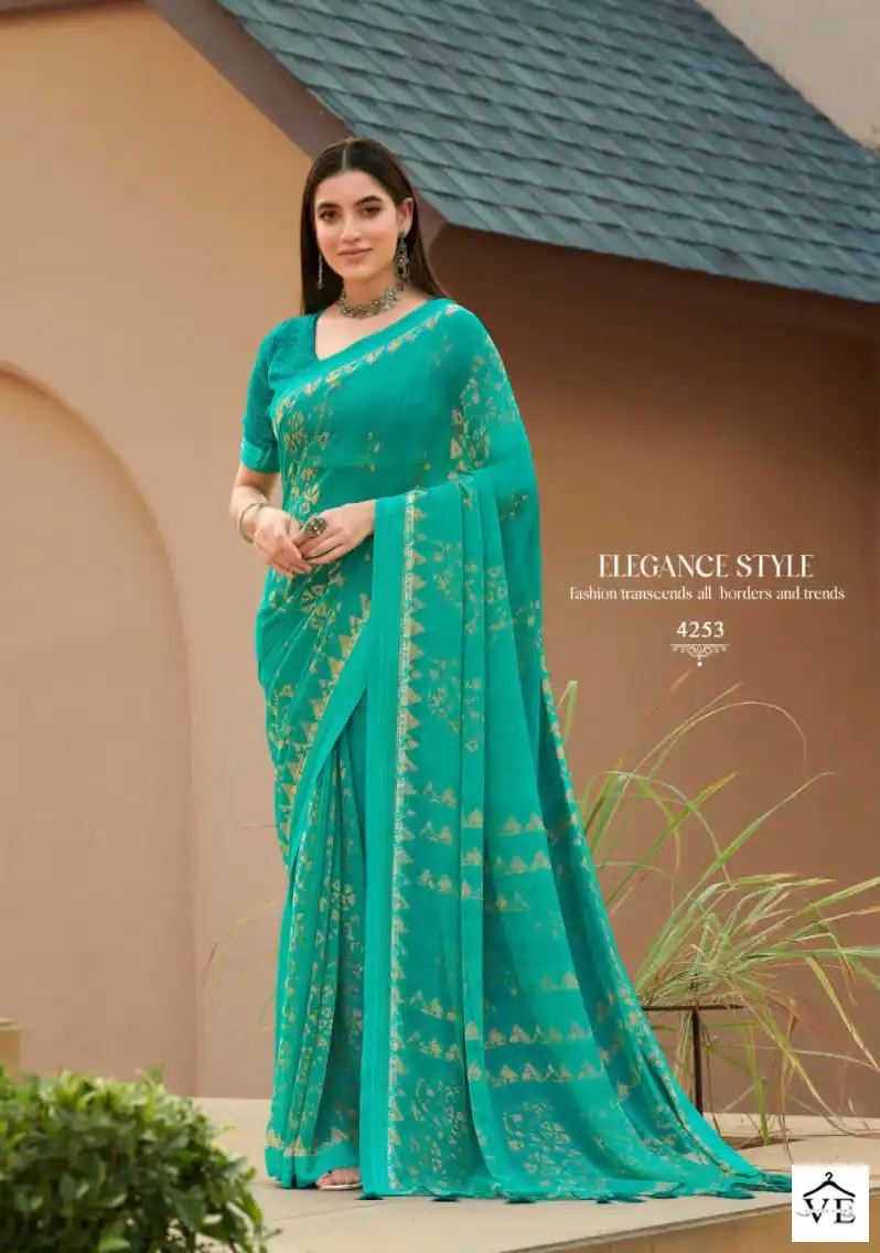 5D Designer Jodha Pure Georgate Wholesale Sarees Catalog — Wholesale Sarees, MPA wholesale from Surat - Gallery Image 4