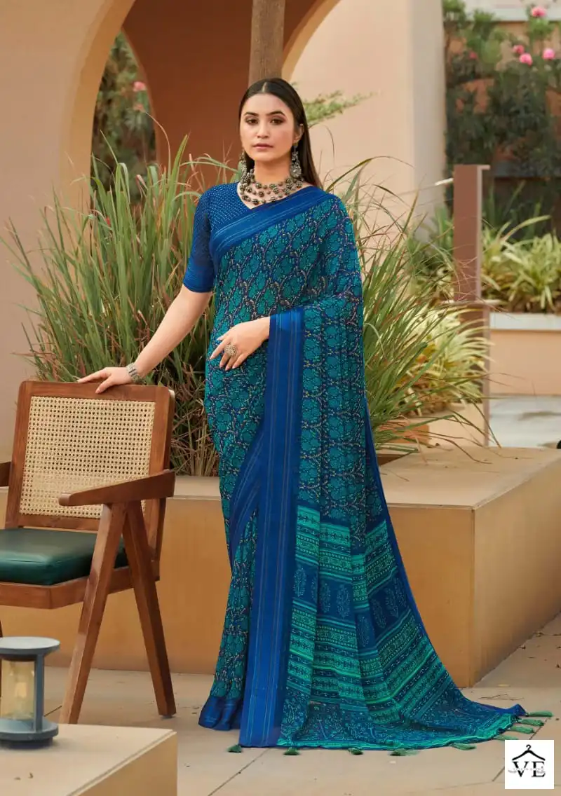 5D Designer Jodha Pure Georgate Wholesale Sarees Catalog — Wholesale Sarees, MPA wholesale from Surat - Gallery Image 8