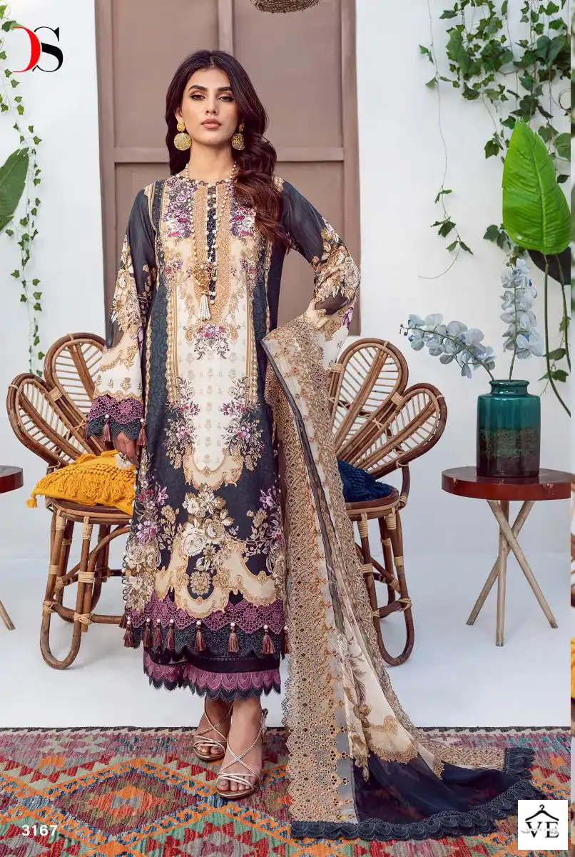 Deepsy Jade Needle Wonder Pure Cotton Wholesale Pakistani Suit Catalog — Wholesale Salwar Suits, MPA wholesale from Surat - Gallery Image 2