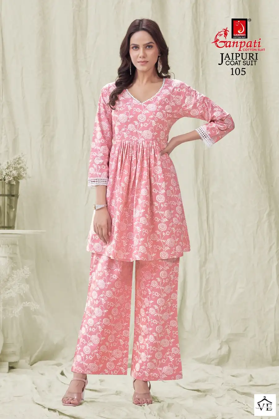 Vardan Ethnic Jaipuri Coat Suit Jaipuri Cotton Wholesale Co-ord Set Catalog — Wholesale Kurtis, MPA wholesale from Surat — view 10