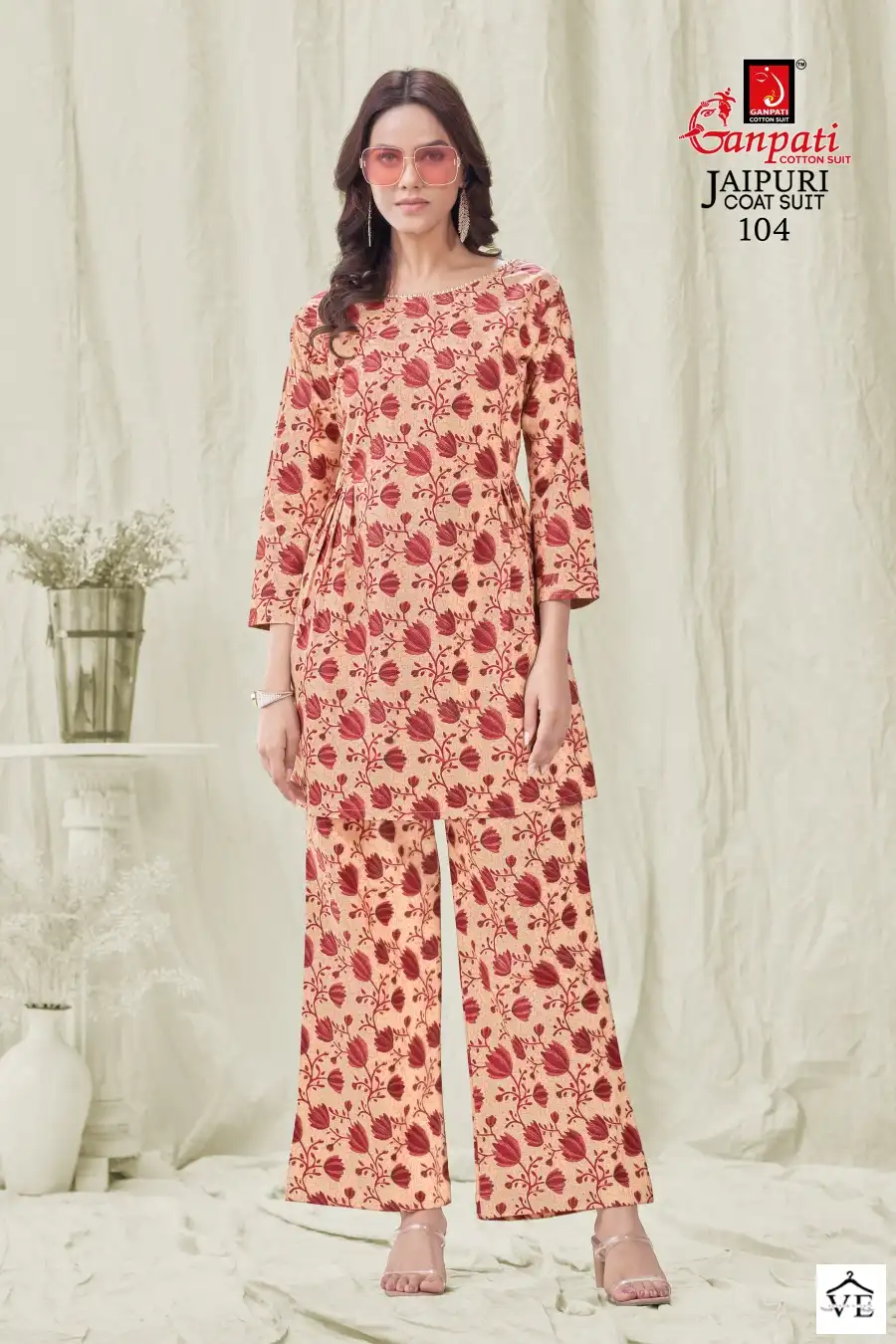 Vardan Ethnic Jaipuri Coat Suit Jaipuri Cotton Wholesale Co-ord Set Catalog — Wholesale Kurtis, MPA wholesale from Surat — view 6