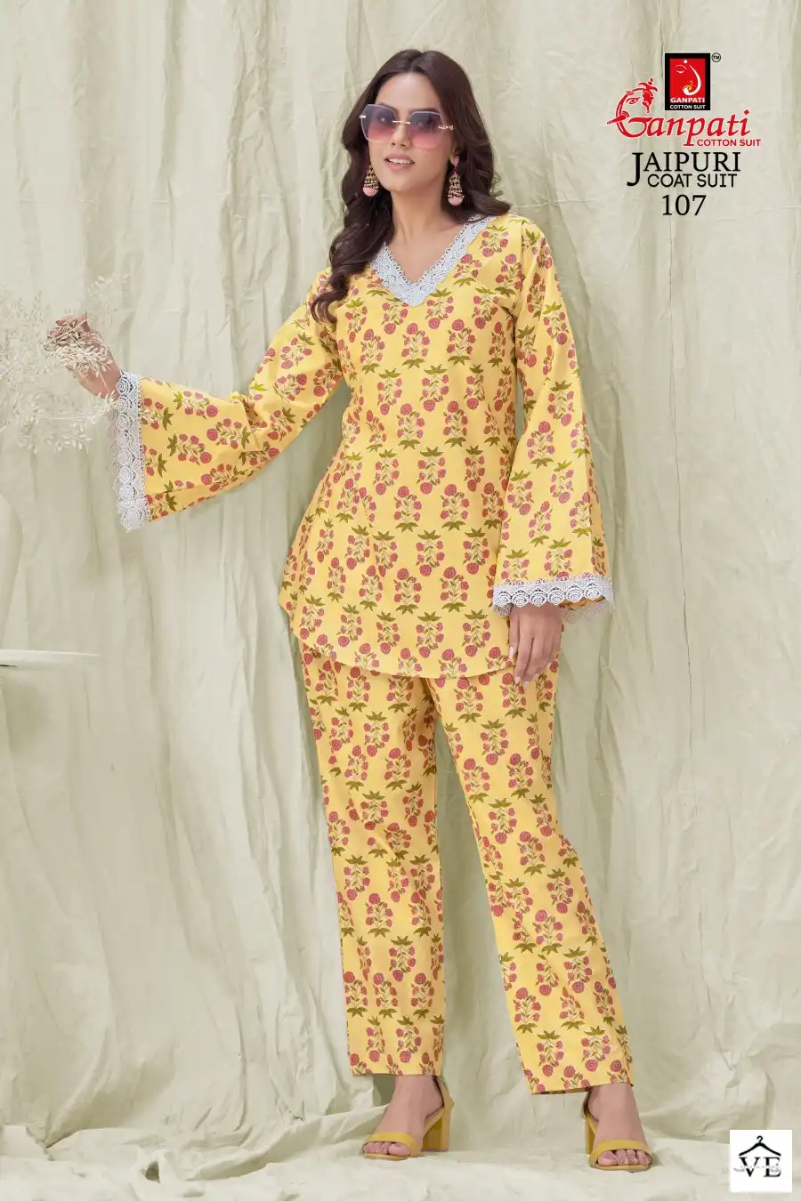 Vardan Ethnic Jaipuri Coat Suit Jaipuri Cotton Wholesale Co-ord Set Catalog — Wholesale Kurtis, MPA wholesale from Surat — view 7