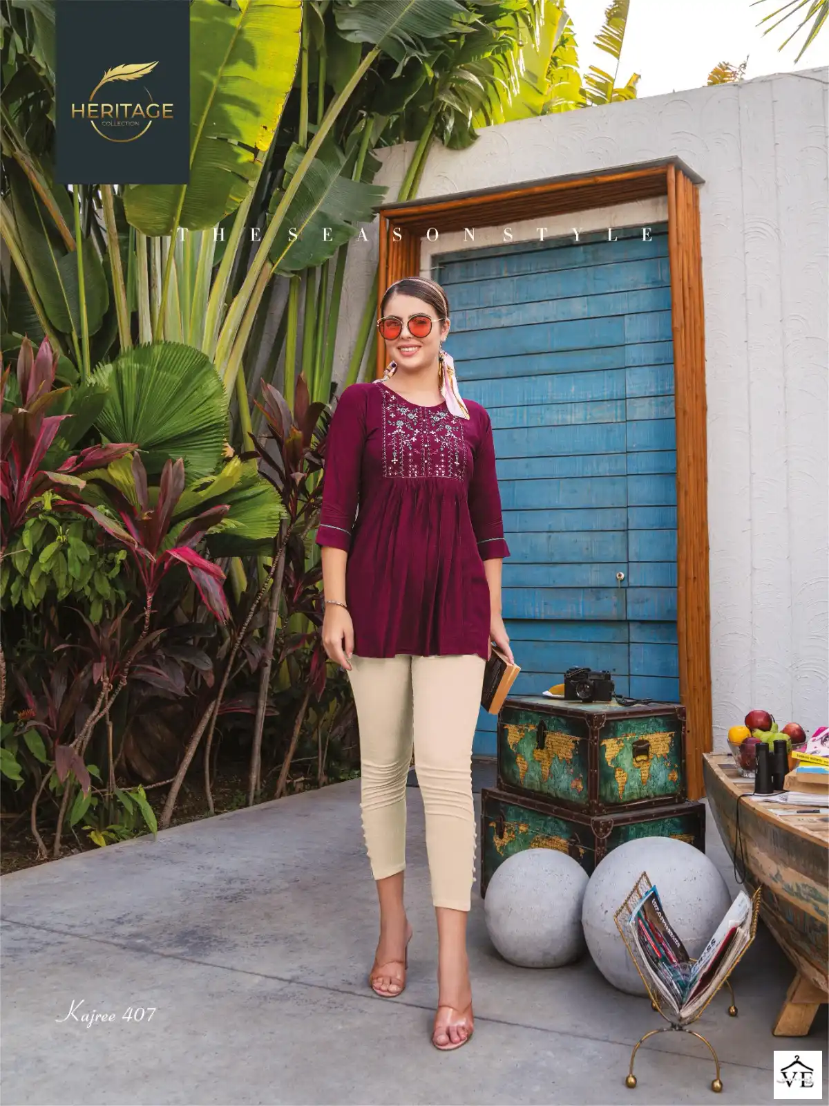 Heritage Kajree Vol 4 Rayon Slub Wholesale Kurti Catalog - Image 7