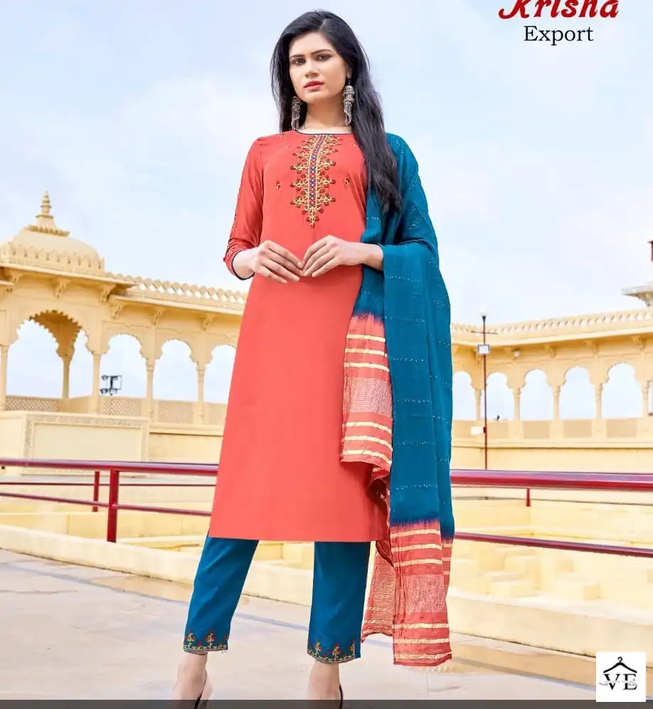 Vardan Ethnic Kalavati Chinon Wholesale Readymade Salwar Suit Catalog — Wholesale Salwar Suits, MPA wholesale from Surat — view 1