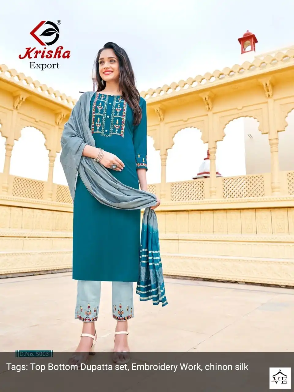 Vardan Ethnic Kalavati Chinon Wholesale Readymade Salwar Suit Catalog — Wholesale Salwar Suits, MPA wholesale from Surat - Gallery Image 3