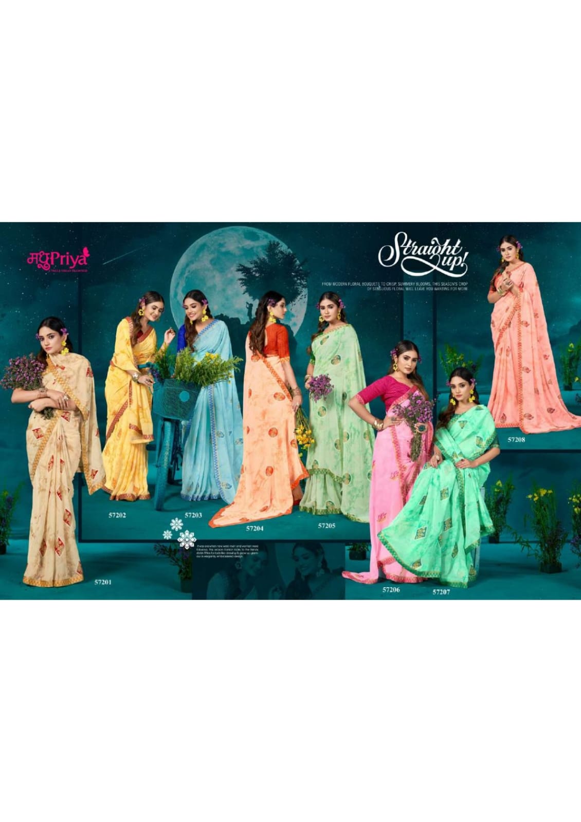 Madhupriya Kamini 60 Gm Georgette Wholesale Sarees Catalog — Wholesale Sarees, MPA wholesale from Surat — view 9