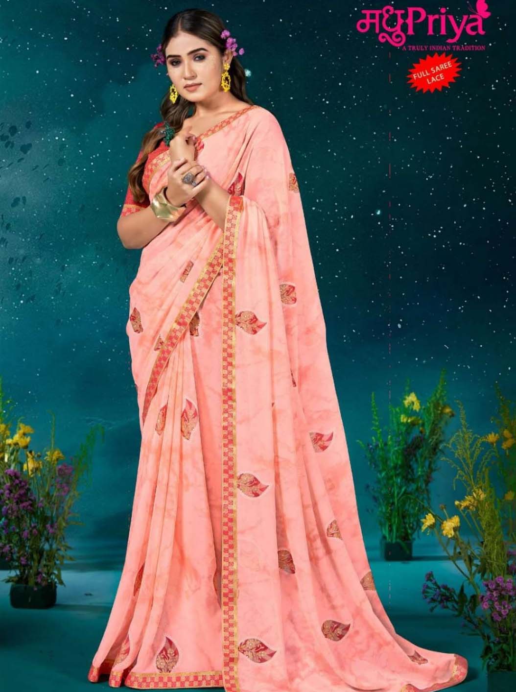 Madhupriya Kamini 60 Gm Georgette Wholesale Sarees Catalog — Wholesale Sarees, MPA wholesale from Surat — view 1