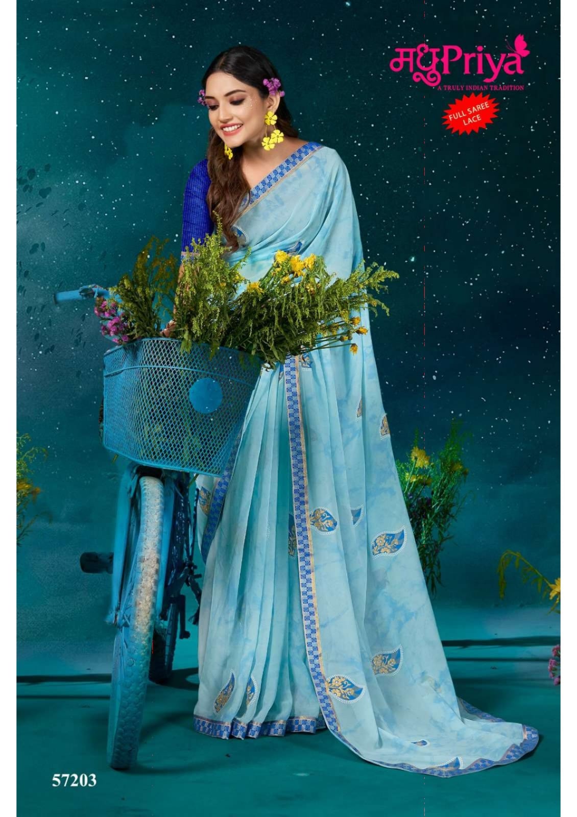Madhupriya Kamini 60 Gm Georgette Wholesale Sarees Catalog — Wholesale Sarees, MPA wholesale from Surat - Gallery Image 4