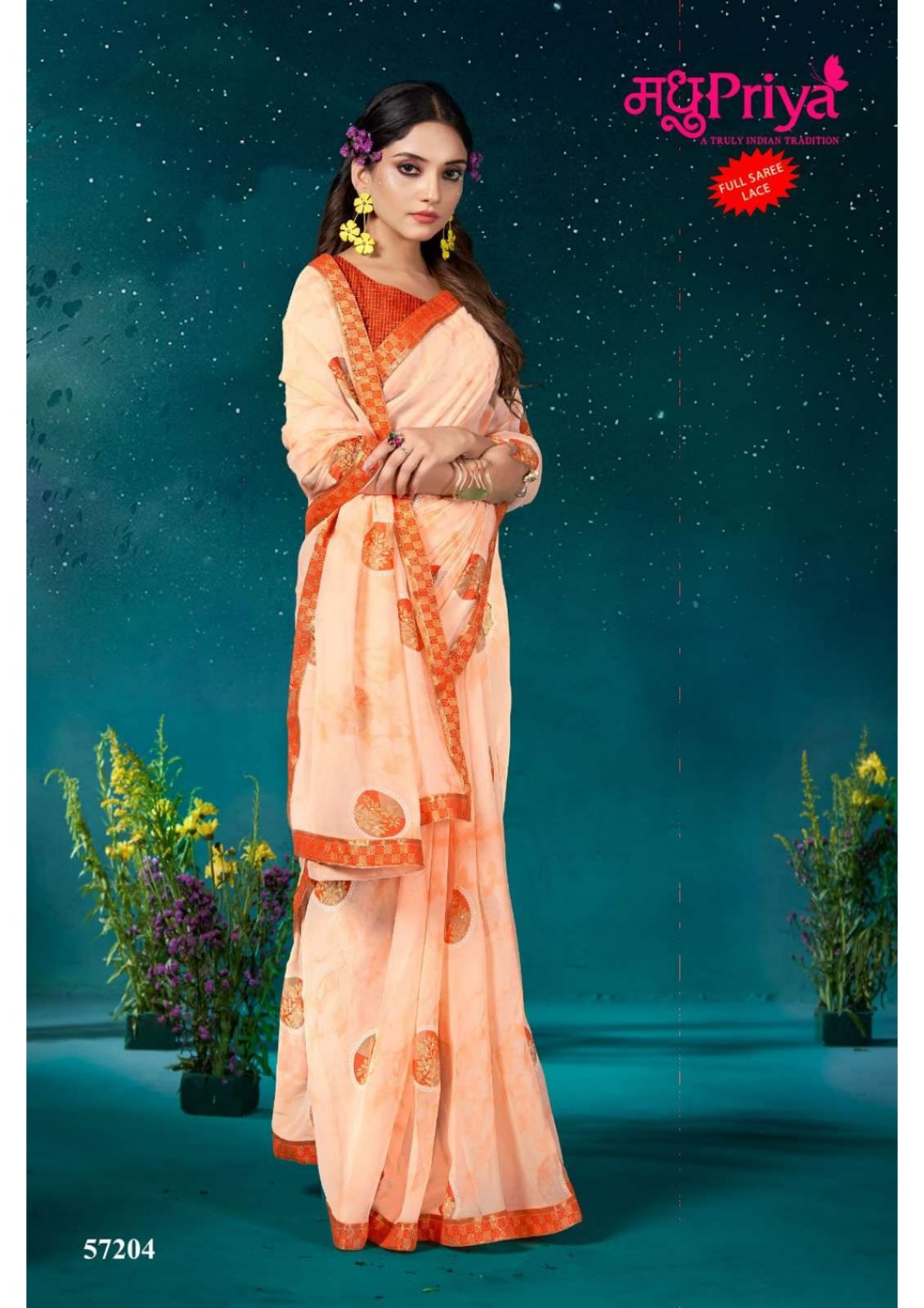Madhupriya Kamini 60 Gm Georgette Wholesale Sarees Catalog — Wholesale Sarees, MPA wholesale from Surat - Gallery Image 5