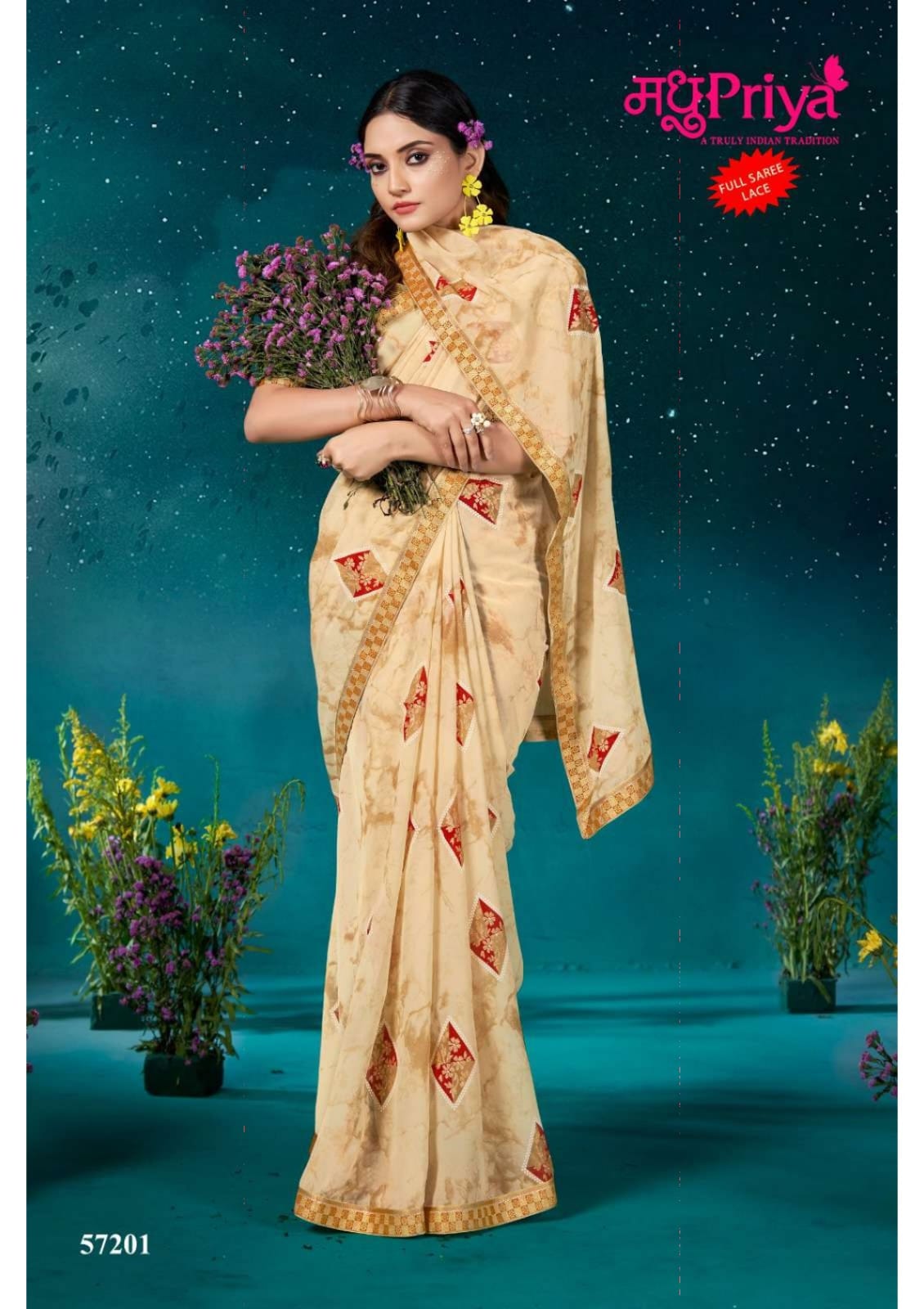 Madhupriya Kamini 60 Gm Georgette Wholesale Sarees Catalog — Wholesale Sarees, MPA wholesale from Surat - Gallery Image 6
