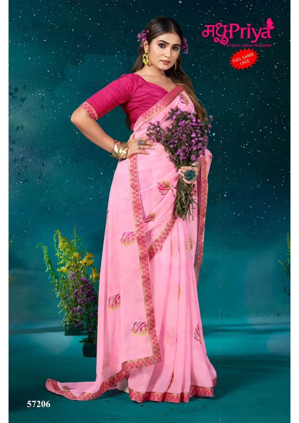 Madhupriya Kamini 60 Gm Georgette Wholesale Sarees Catalog — Wholesale Sarees, MPA wholesale from Surat - Gallery Image 7