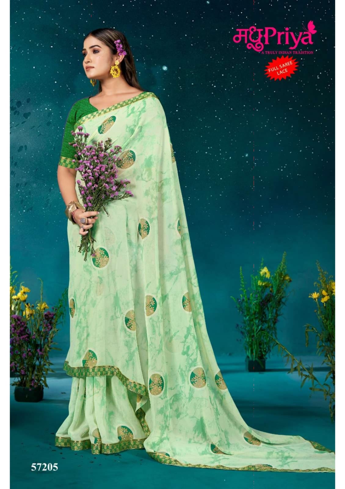 Madhupriya Kamini 60 Gm Georgette Wholesale Sarees Catalog — Wholesale Sarees, MPA wholesale from Surat - Gallery Image 8