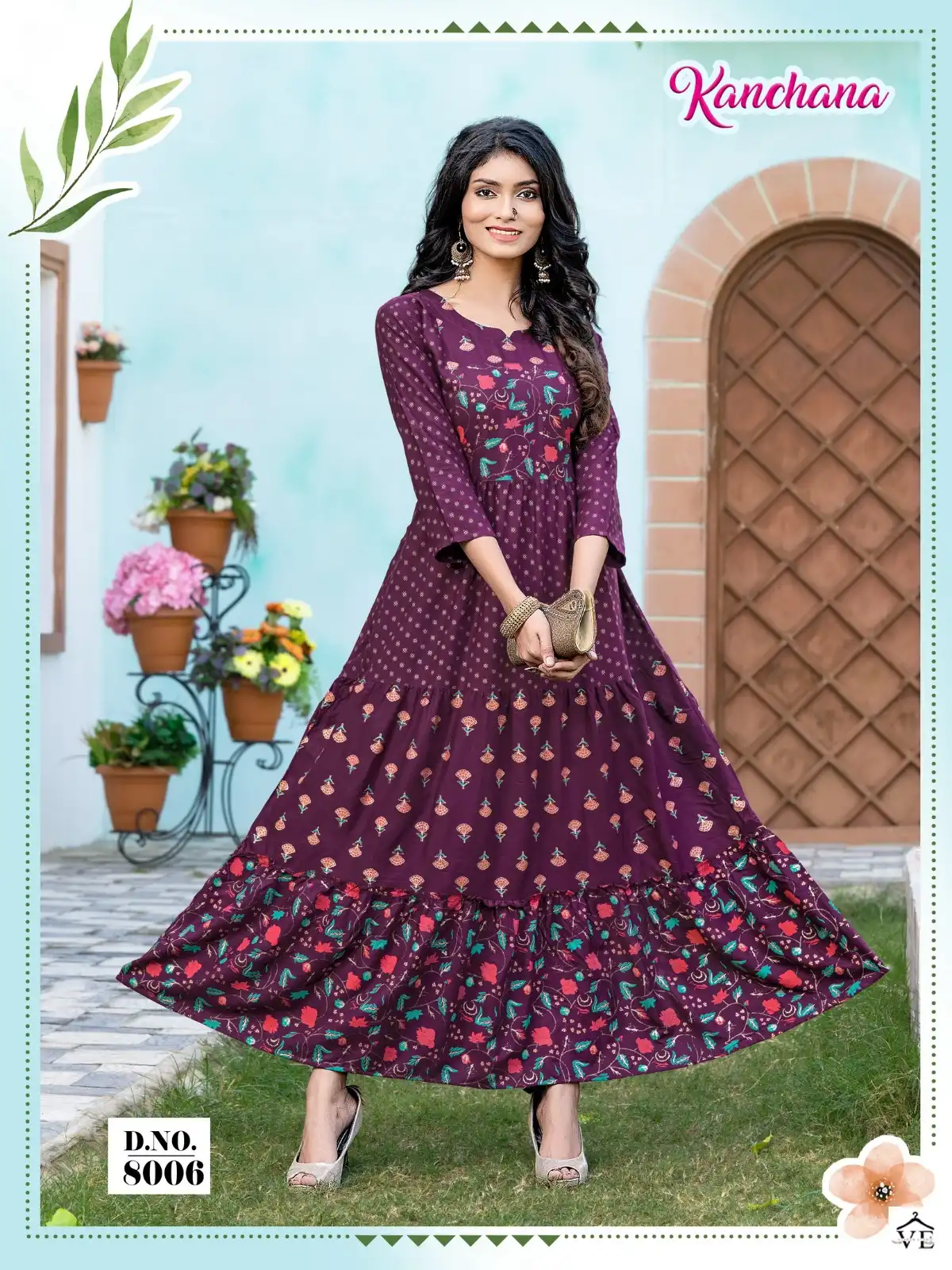 Banwery Kanchana Pure Rayon 14Kg Wholesale Gown Catalog — Wholesale Kurtis, Banwery wholesale from Surat — view 8