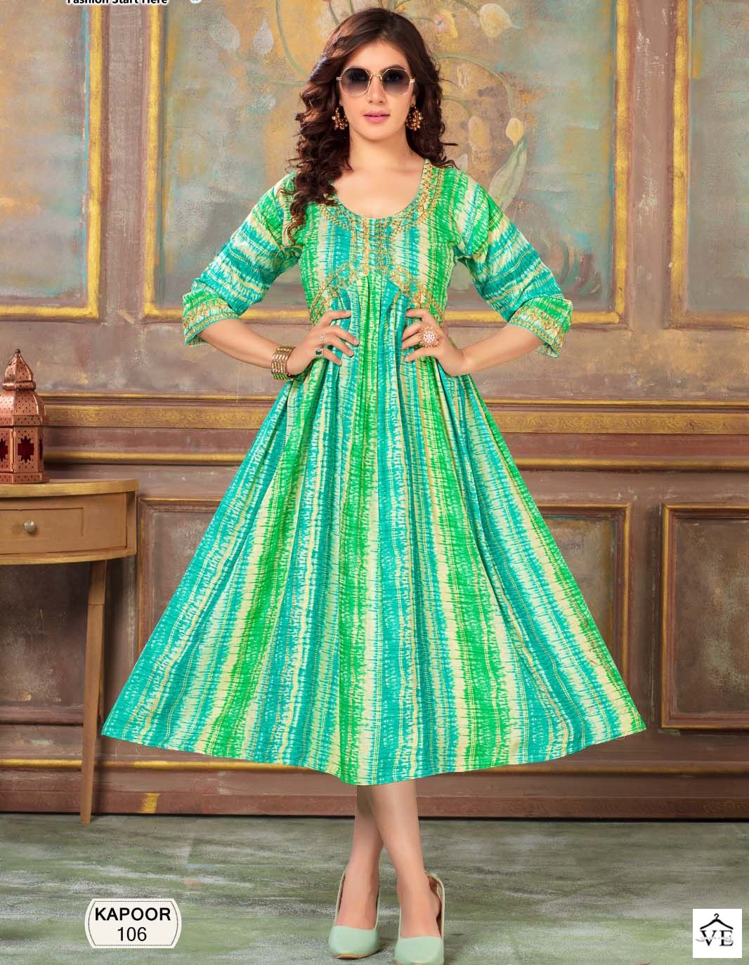 Vardan Ethnic Kapoor Heavy Rayon Wholesale Kurtis Catalog — Wholesale Kurtis, MPA wholesale from Surat — view 1