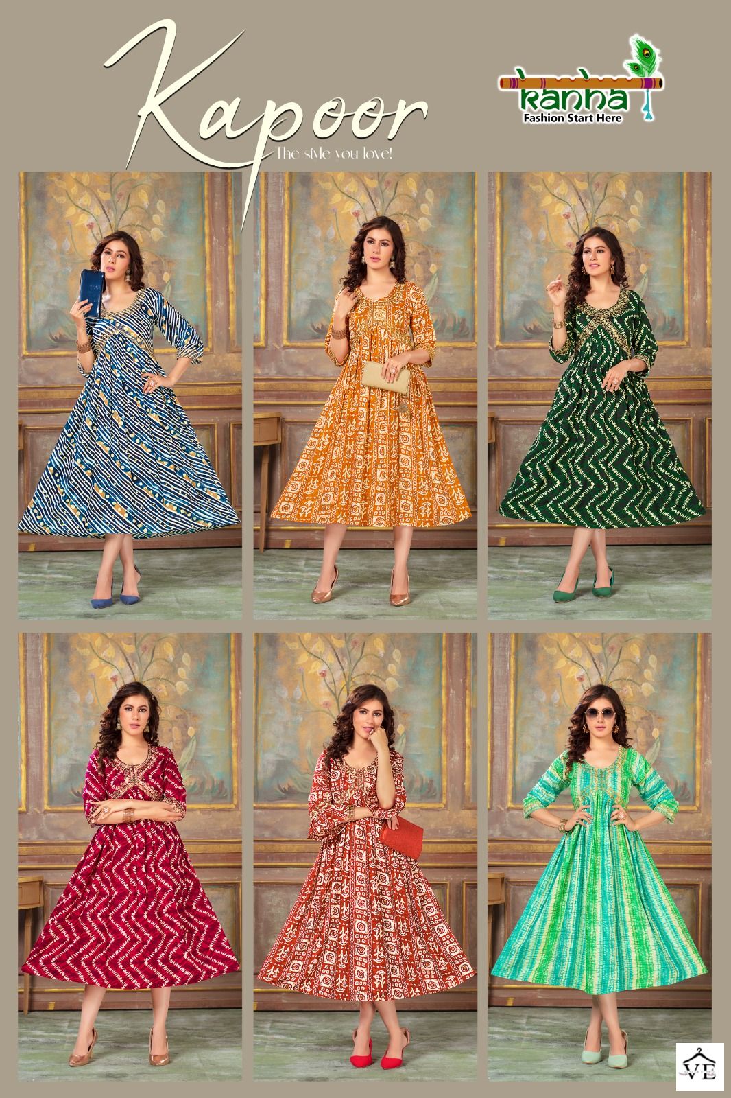 Vardan Ethnic Kapoor Heavy Rayon Wholesale Kurtis Catalog — Wholesale Kurtis, MPA wholesale from Surat — view 7