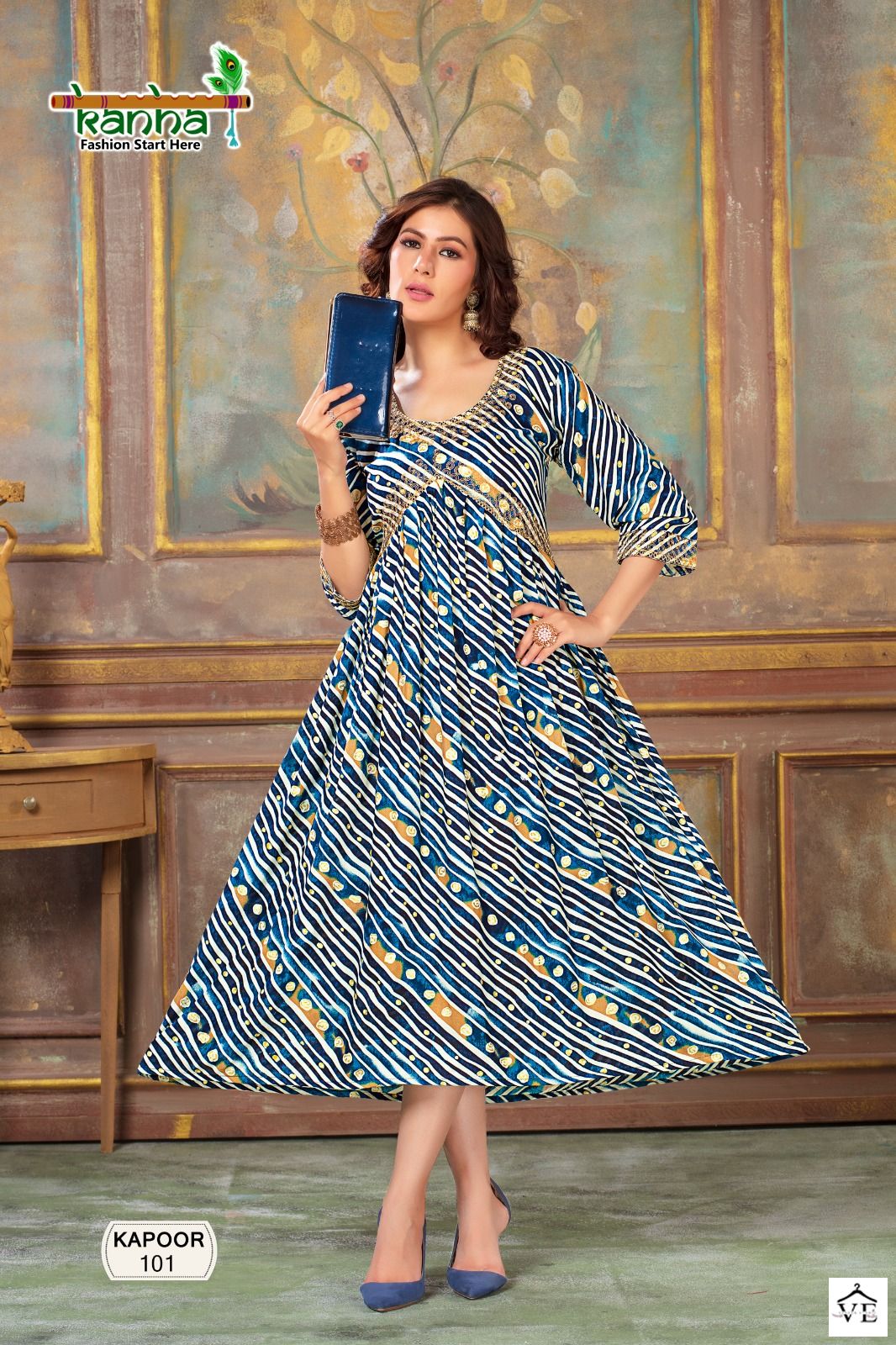 Vardan Ethnic Kapoor Heavy Rayon Wholesale Kurtis Catalog — Wholesale Kurtis, MPA wholesale from Surat - Gallery Image 2