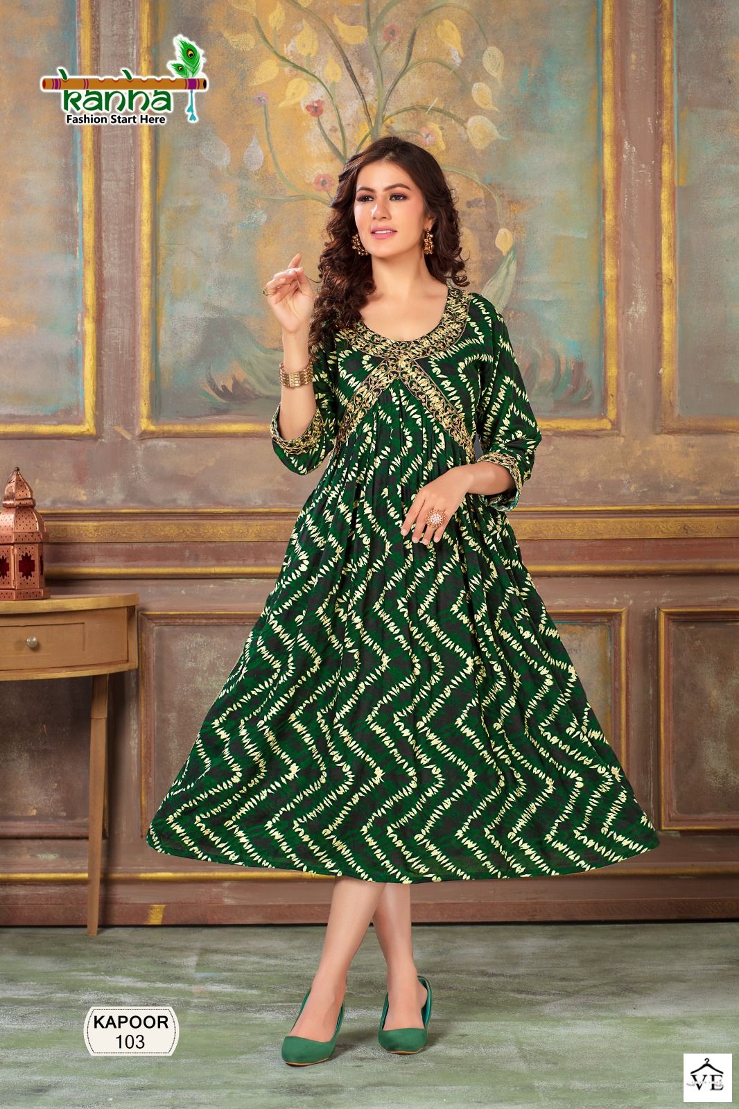 Vardan Ethnic Kapoor Heavy Rayon Wholesale Kurtis Catalog — Wholesale Kurtis, MPA wholesale from Surat - Gallery Image 5