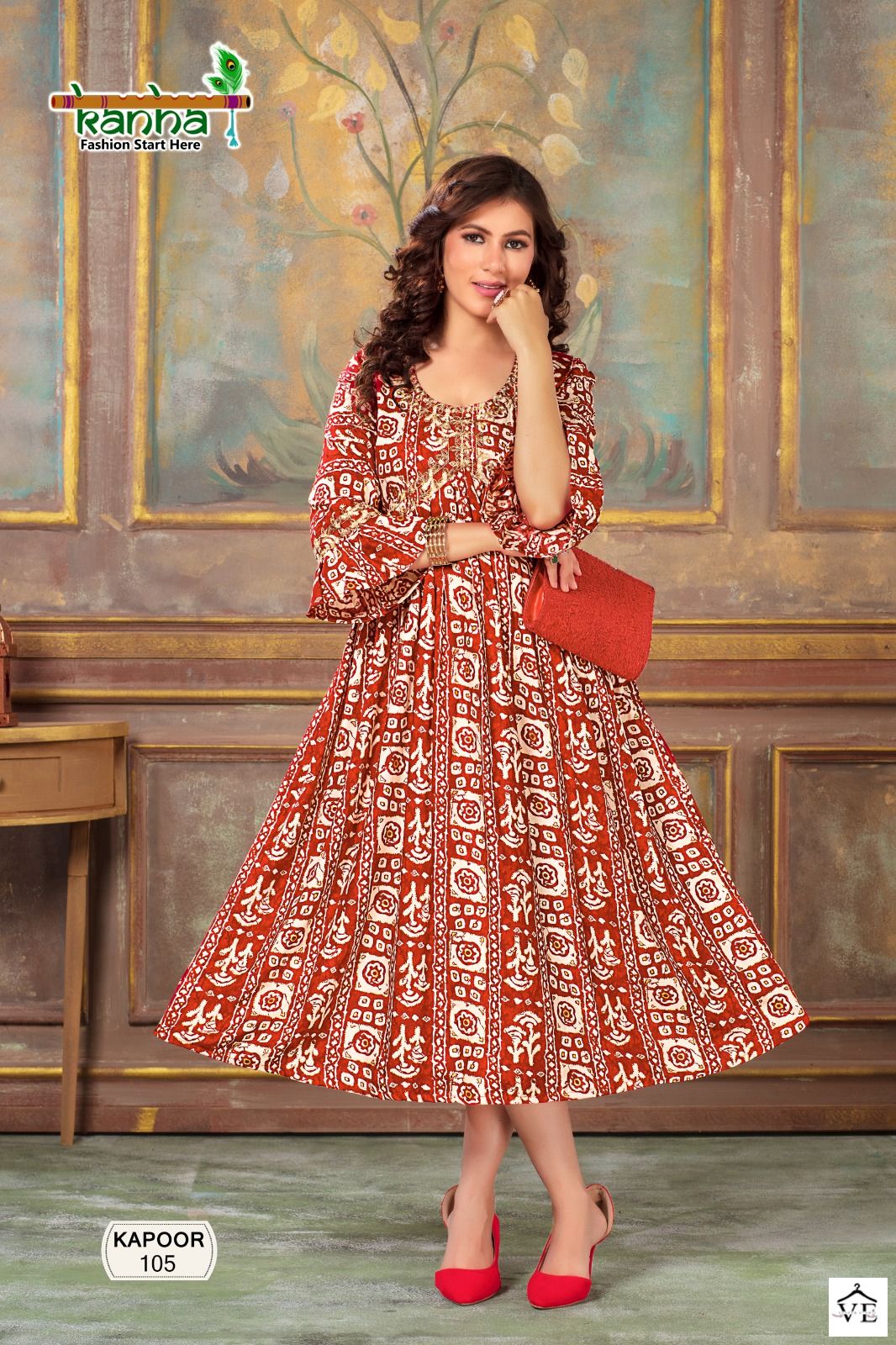 Vardan Ethnic Kapoor Heavy Rayon Wholesale Kurtis Catalog — Wholesale Kurtis, MPA wholesale from Surat - Gallery Image 6