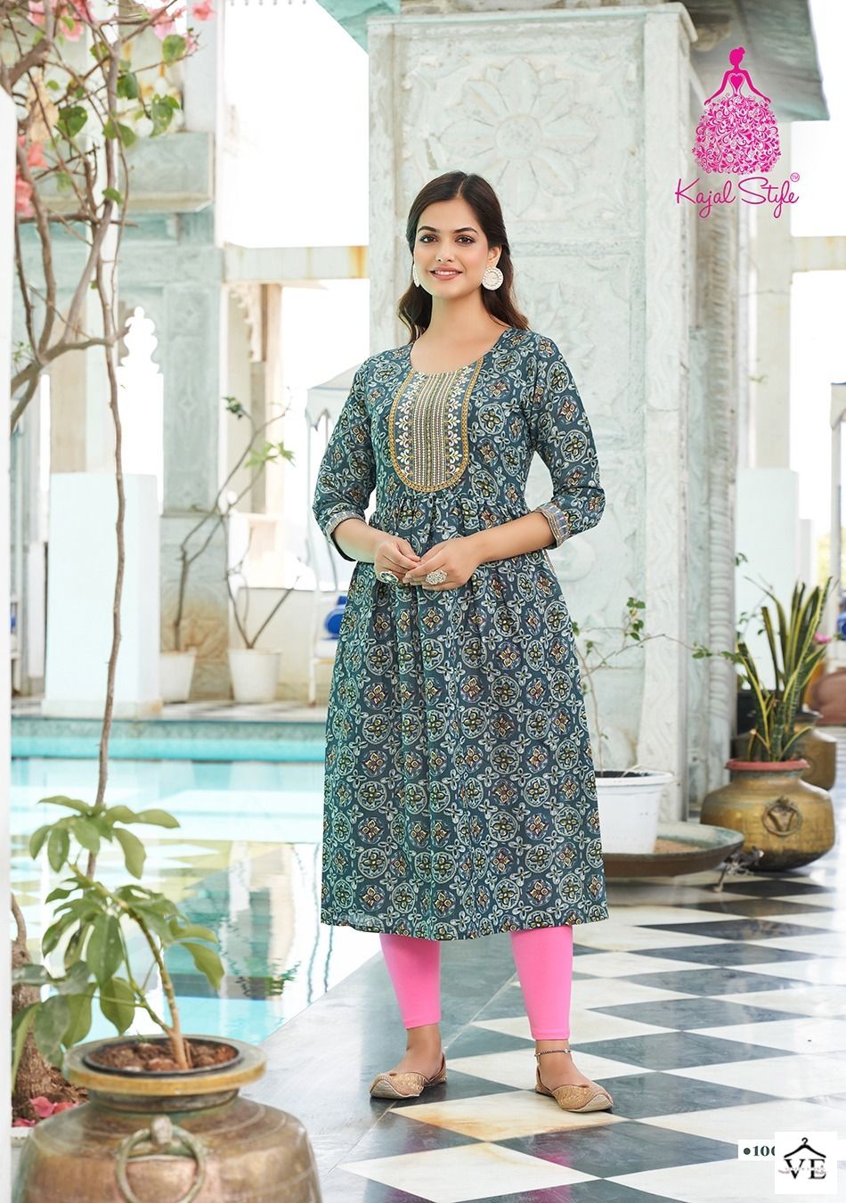 Kajal Style Kesariya Vol 1 Chanderi Wholesale Nayracut Kurtis Catalog — Wholesale Kurtis, MPA wholesale from Surat - Gallery Image 5