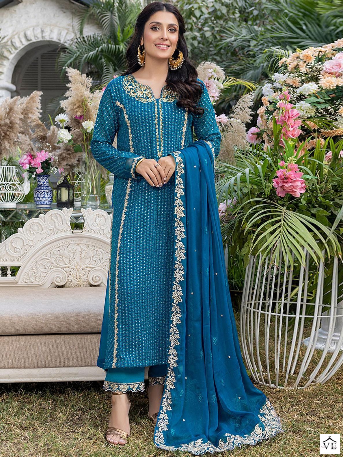 Zaha Khushbu Vol 5 Georgette Wholesale Pakistani Salwar Suit Catalog — Wholesale Salwar Suits, MPA wholesale from Surat - Gallery Image 4