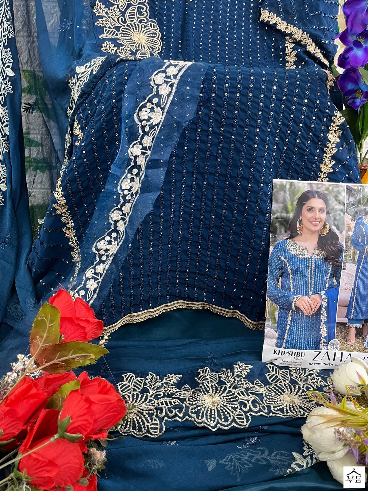 Zaha Khushbu Vol 5 Georgette Wholesale Pakistani Salwar Suit Catalog — Wholesale Salwar Suits, MPA wholesale from Surat - Gallery Image 5