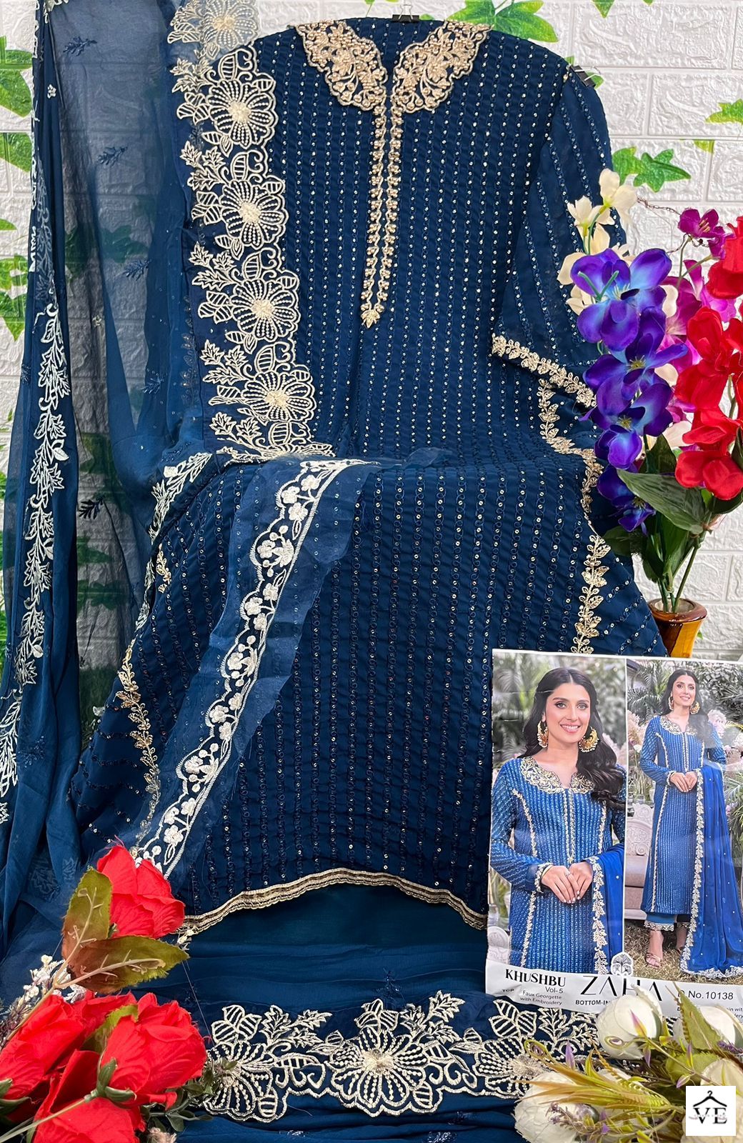 Zaha Khushbu Vol 5 Georgette Wholesale Pakistani Salwar Suit Catalog — Wholesale Salwar Suits, MPA wholesale from Surat — view 6