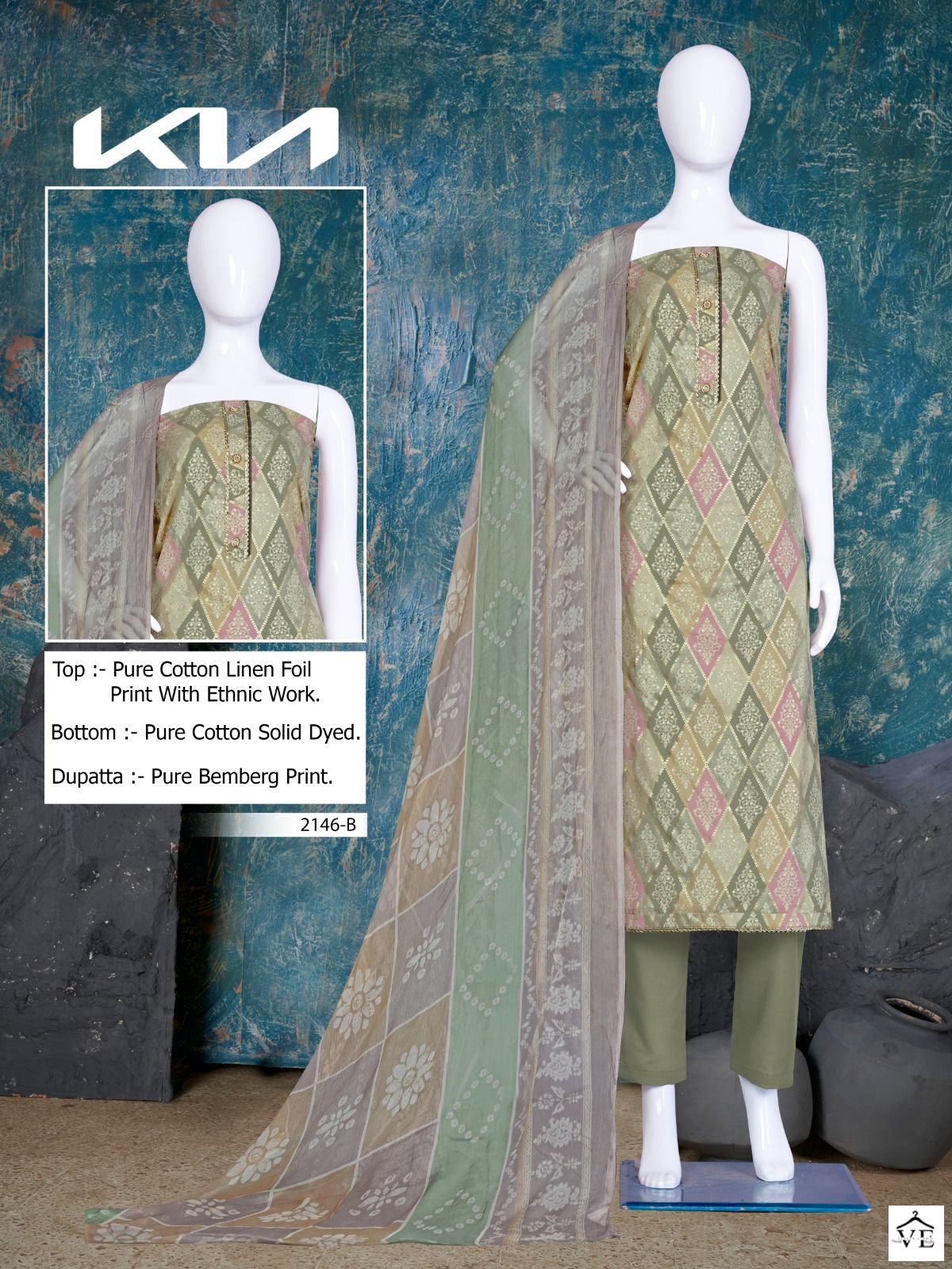 Bipson Kia 2146 Pure Linen Wholesale Salwar Suit Catalog — Wholesale Salwar Suits, MPA wholesale from Surat - Gallery Image 2