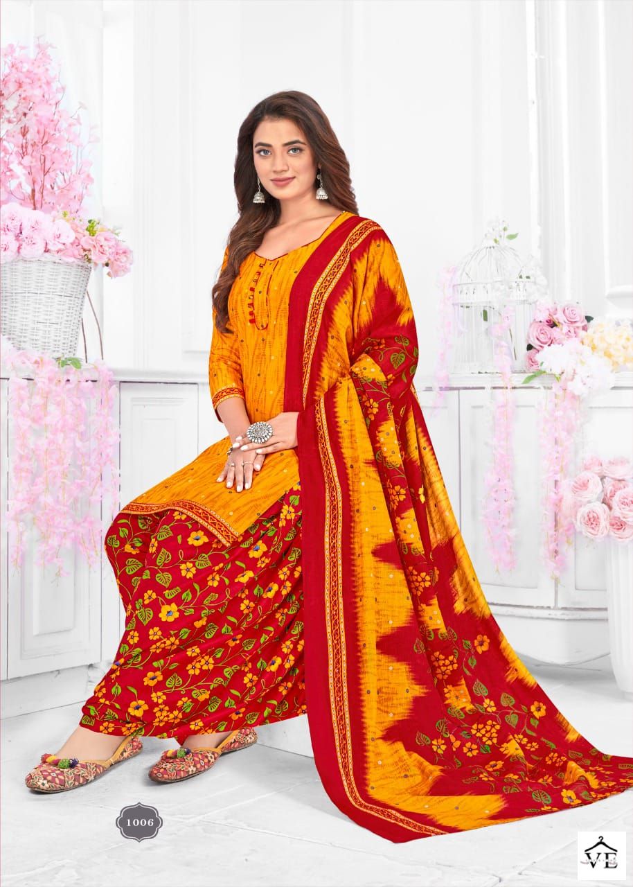 Vardan Ethnic Kesariya Patiyala Vol 1 Pure Cotton Wholesale Salwar Suit Catalog — Wholesale Salwar Suits, MPA wholesale from Surat - Gallery Image 6