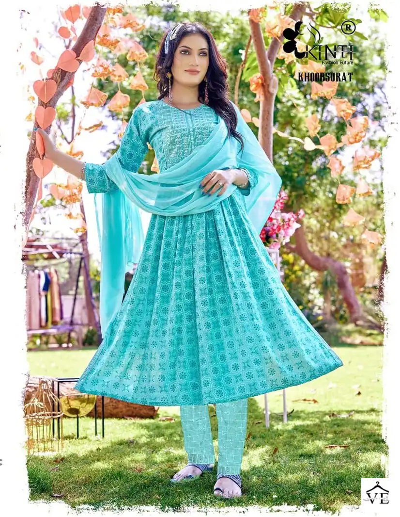 Kinti Khoobsurat Heavy Rayon Slub Wholesale Readymade Salwar Suit Catalog — Wholesale Salwar Suits, MPA wholesale from Surat - Gallery Image 5