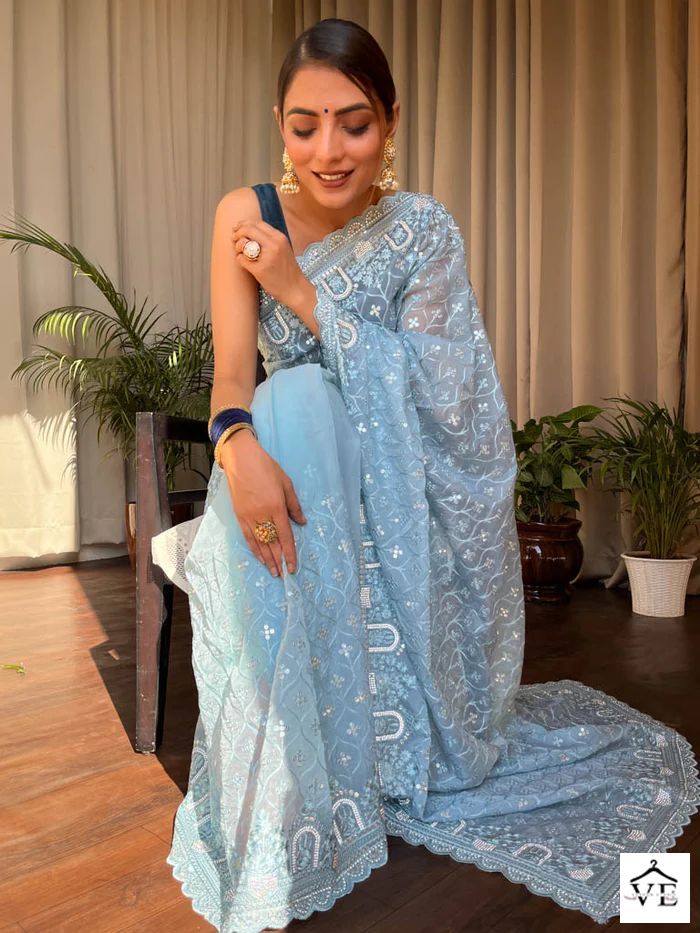 Vardan Ethnic Laksh Pure And Light Organza Wholesale Sarees Catalog — Wholesale Sarees, MPA wholesale from Surat — view 1