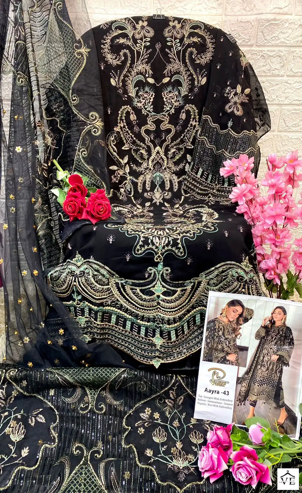 Vardan Ethnic LD Aayra 43 Faux Georgette Wholesale Pakistani Suit — Wholesale Salwar Suits, MPA wholesale from Surat - Gallery Image 2