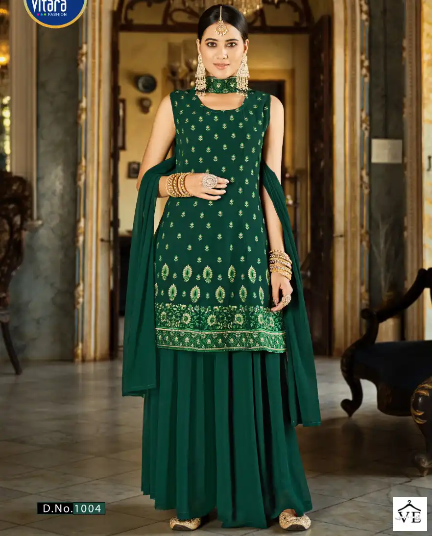 Vitara Lenora Faux Georgette Wholesale Readymade Salwar Suit Catalog — Wholesale Salwar Suits, MPA wholesale from Surat — view 1