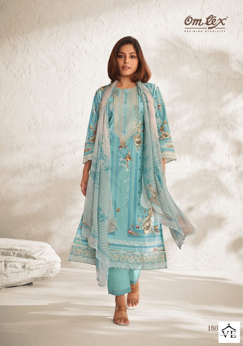Omtex Leona Lawn Cotton Wholesale Designer Salwar Suit Catalog — Wholesale Salwar Suits, MPA wholesale from Surat - Gallery Image 4