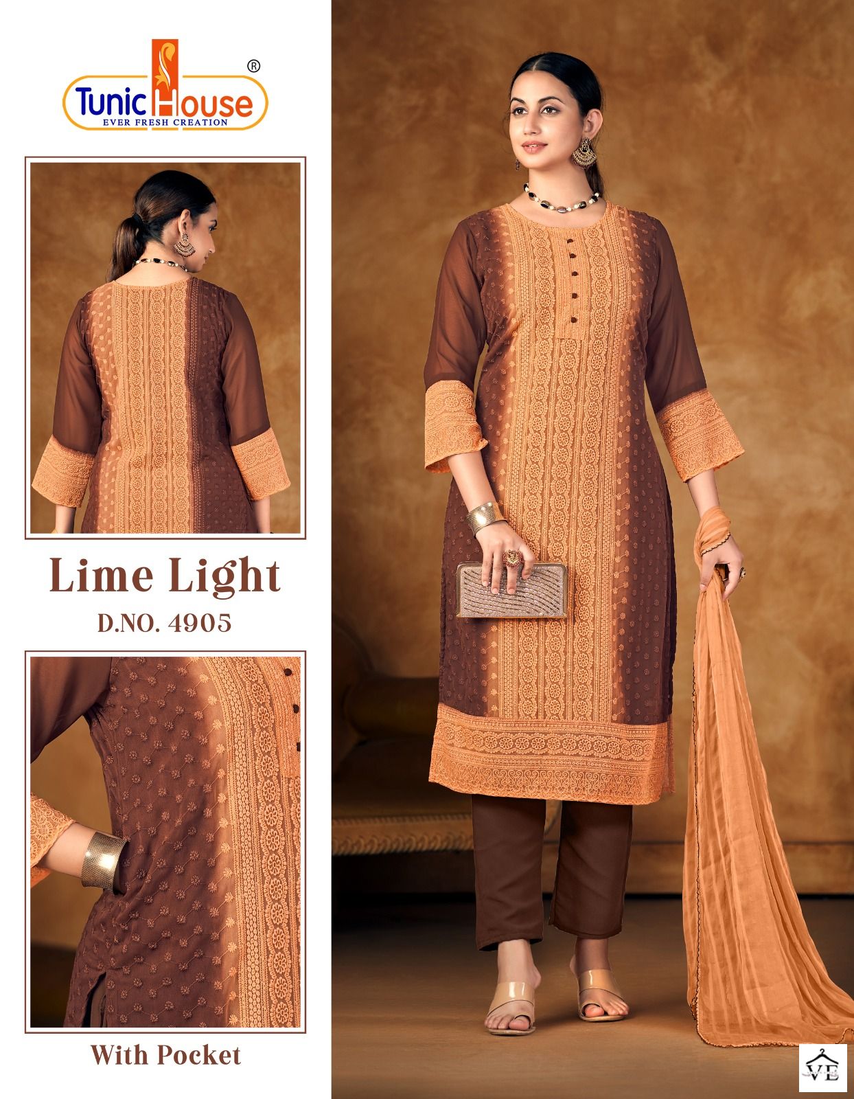Tunic House Lime Light Faux Georgette Wholesale Readymade Salwar Suit Catalog — Wholesale Salwar Suits, MPA wholesale from Surat - Gallery Image 4
