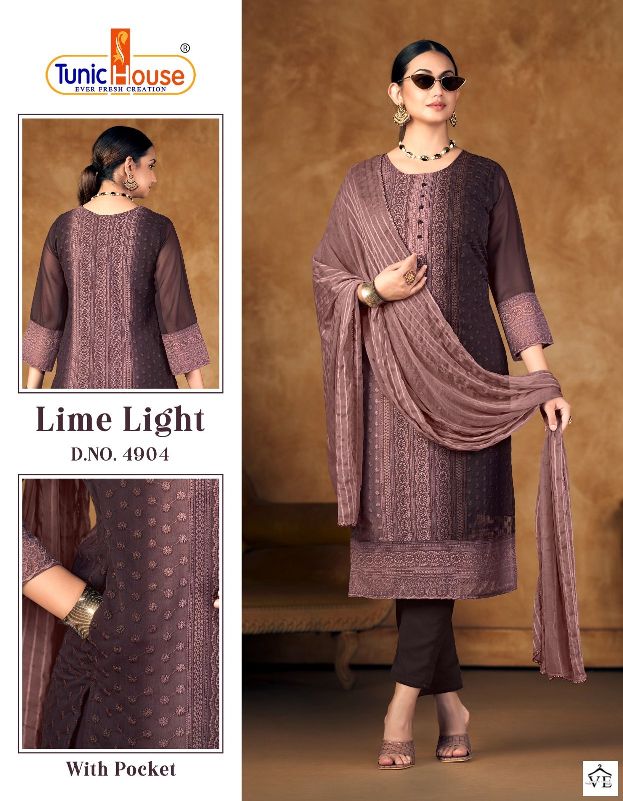 Tunic House Lime Light Faux Georgette Wholesale Readymade Salwar Suit Catalog — Wholesale Salwar Suits, MPA wholesale from Surat - Gallery Image 5
