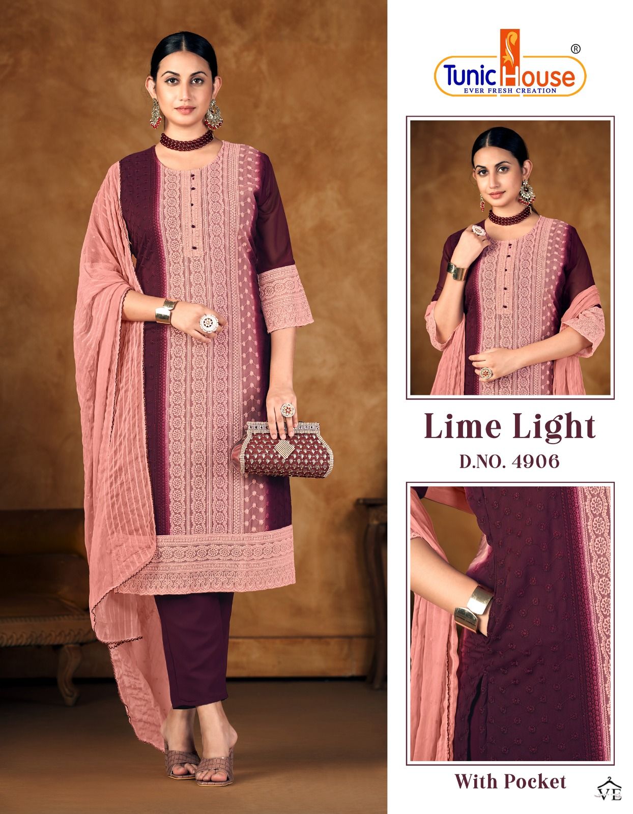 Tunic House Lime Light Faux Georgette Wholesale Readymade Salwar Suit Catalog — Wholesale Salwar Suits, MPA wholesale from Surat - Gallery Image 6