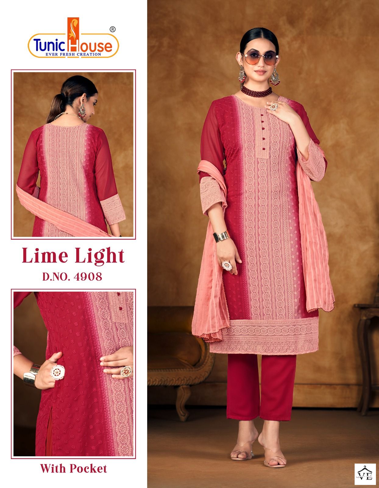 Tunic House Lime Light Faux Georgette Wholesale Readymade Salwar Suit Catalog — Wholesale Salwar Suits, MPA wholesale from Surat - Gallery Image 7