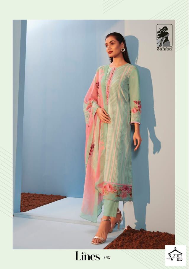 Sahiba Lines Pure Cotton Lawn Wholesale Designer Salwar Suit Catalog — Wholesale Salwar Suits, MPA wholesale from Surat - Gallery Image 4