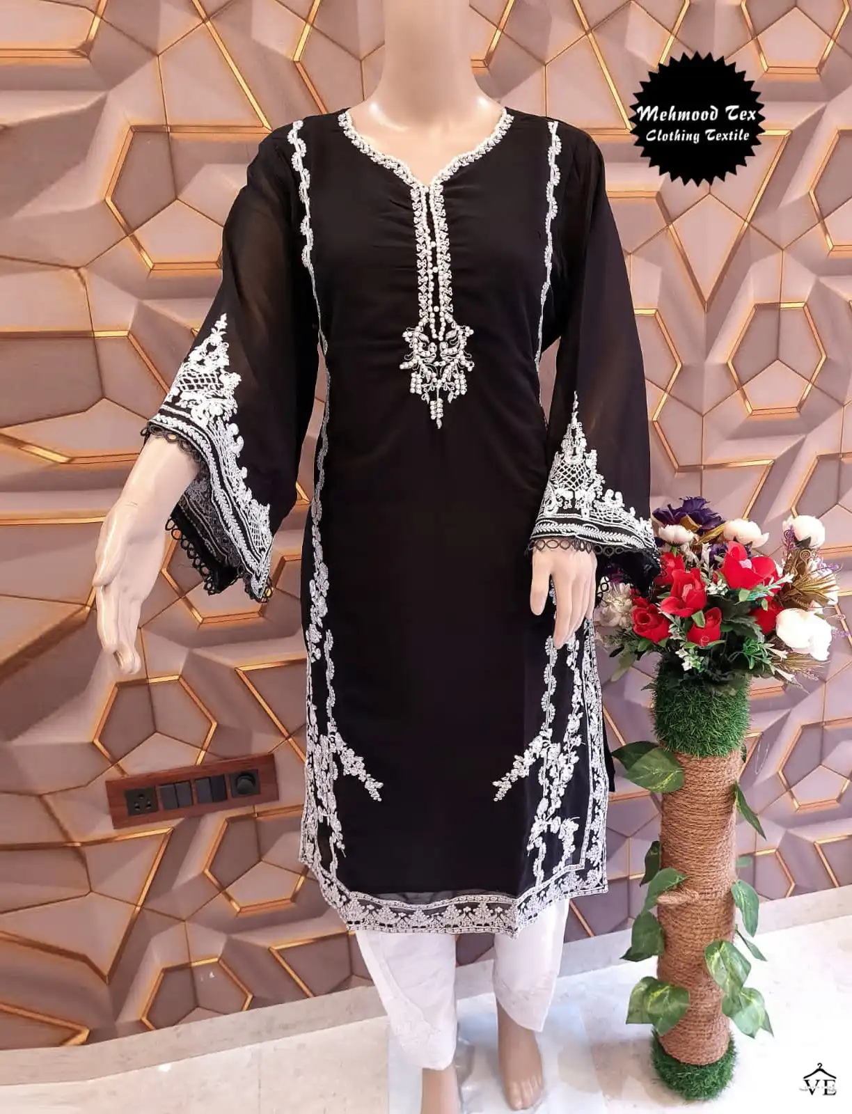 Mehmood Tex Luxury Pret Heavy Faux Georgette Wholesale Readymade Pakistani Suit Catalog — Wholesale Salwar Suits, MPA wholesale from Surat — view 1