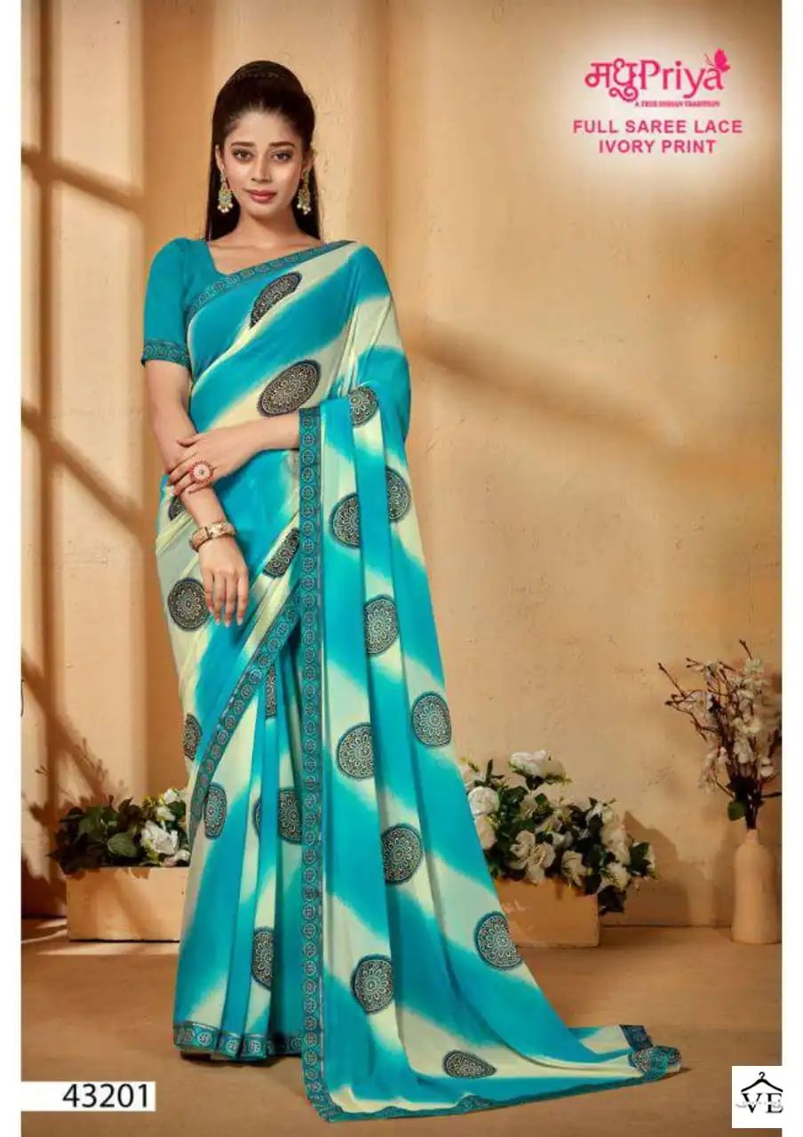 Madhupriya Madhuri Wetless Wholesale Saree Catalog — Wholesale Sarees, MPA wholesale from Surat - Gallery Image 7
