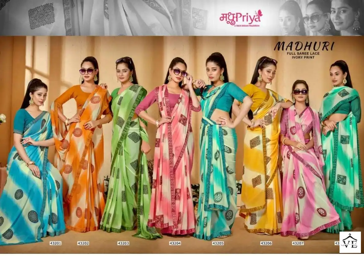 Madhupriya Madhuri Wetless Wholesale Saree Catalog — Wholesale Sarees, MPA wholesale from Surat — view 10