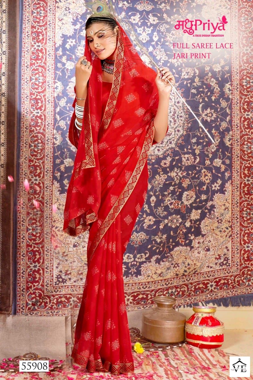 Madhupriya Mahika 60 Gm Georgette Wholesale Sarees Catalog — Wholesale Sarees, MPA wholesale from Surat - Gallery Image 2