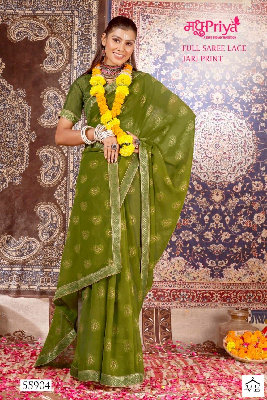 Madhupriya Mahika 60 Gm Georgette Wholesale Sarees Catalog — Wholesale Sarees, MPA wholesale from Surat - Gallery Image 3