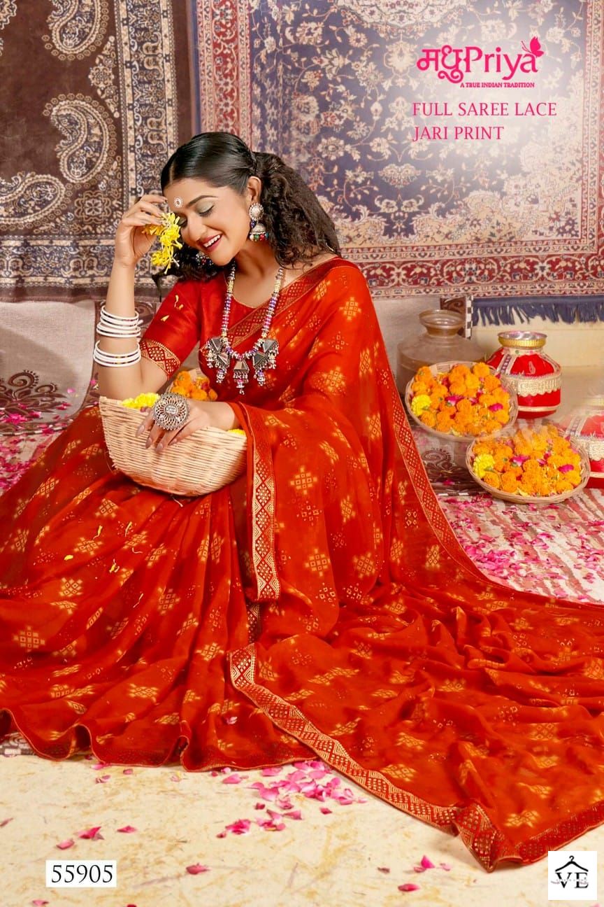 Madhupriya Mahika 60 Gm Georgette Wholesale Sarees Catalog — Wholesale Sarees, MPA wholesale from Surat - Gallery Image 4