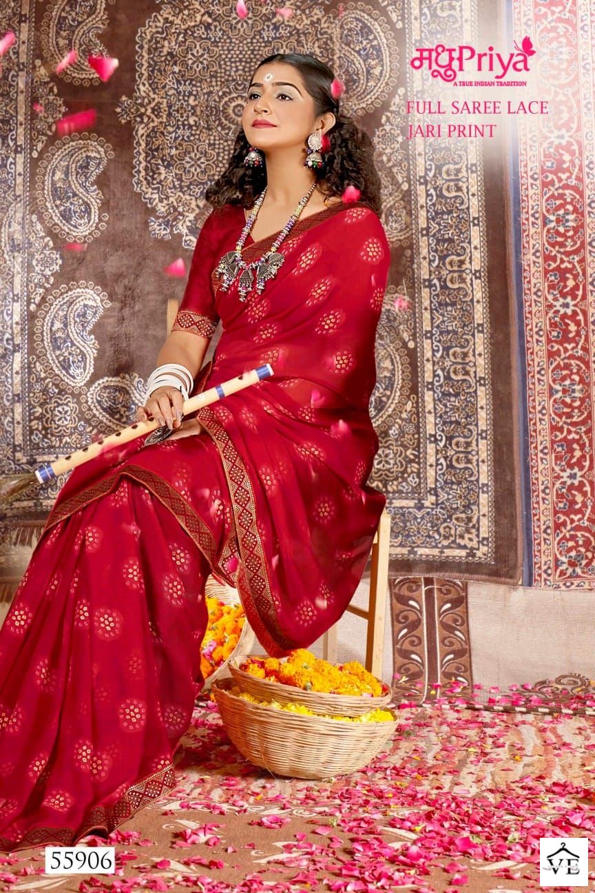 Madhupriya Mahika 60 Gm Georgette Wholesale Sarees Catalog — Wholesale Sarees, MPA wholesale from Surat - Gallery Image 6