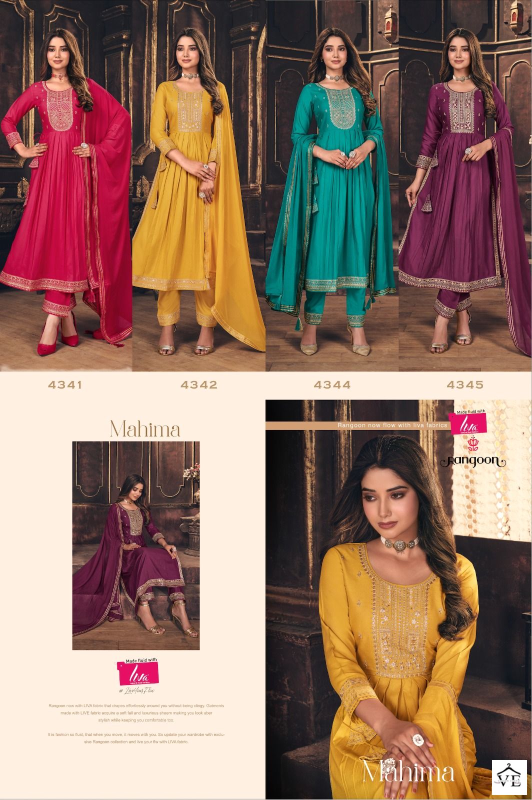 Rangoon Mahima Airjet Rayon Wholesale Readymade Salwar Suit Catalog — Wholesale Salwar Suits, MPA wholesale from Surat — view 5