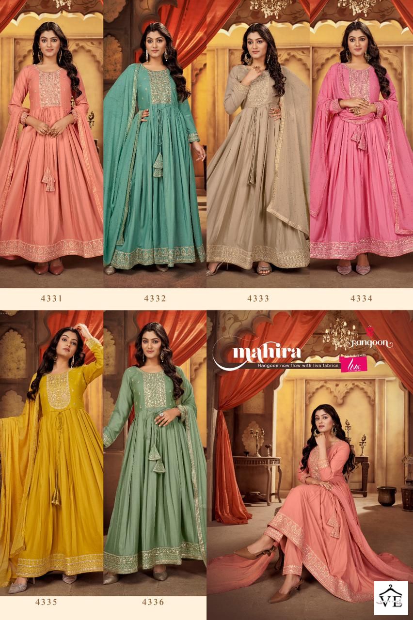 Rangoon Mahira Heavy Airjet Rayon Wholesale Readymade Salwar Suit Catalog — Wholesale Salwar Suits, MPA wholesale from Surat — view 7