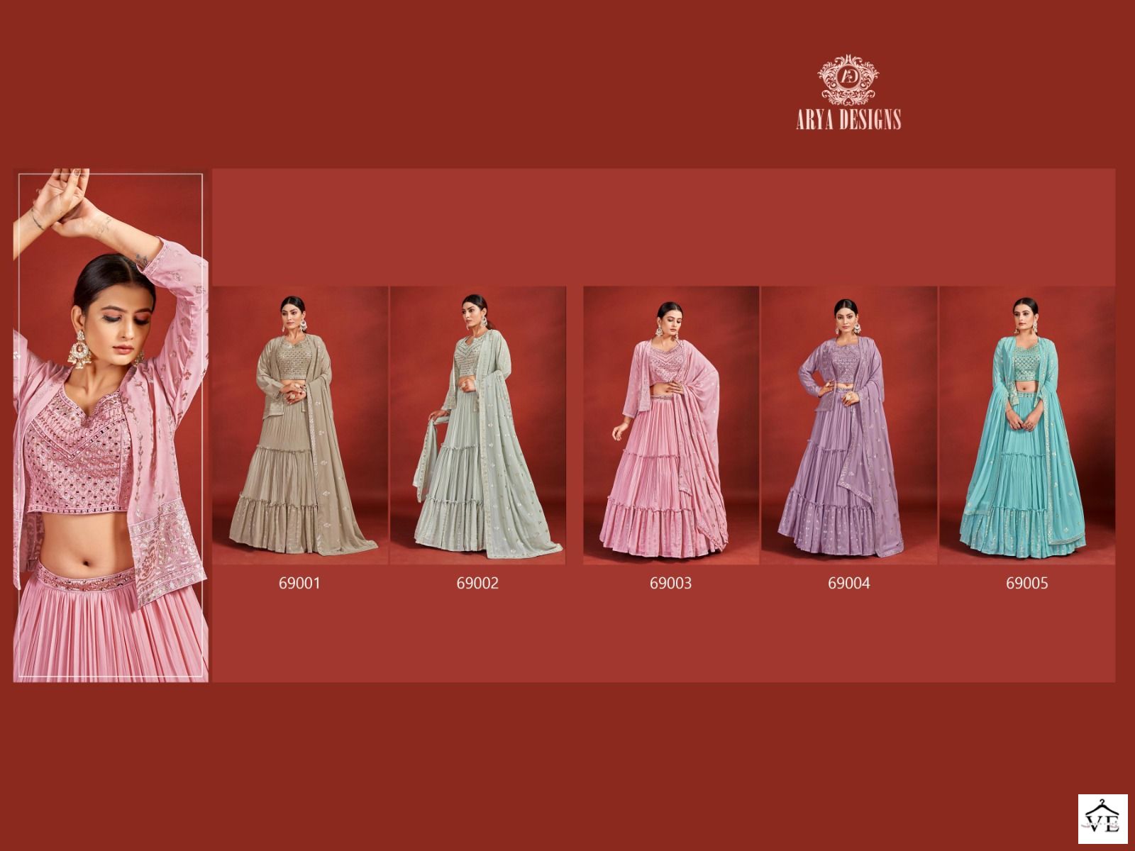 Arya Mahira Vol 5 Georgette Wholesale Bridal Readymade Lehenga Catalog — Wholesale Lehenga, MPA wholesale from Surat — view 6